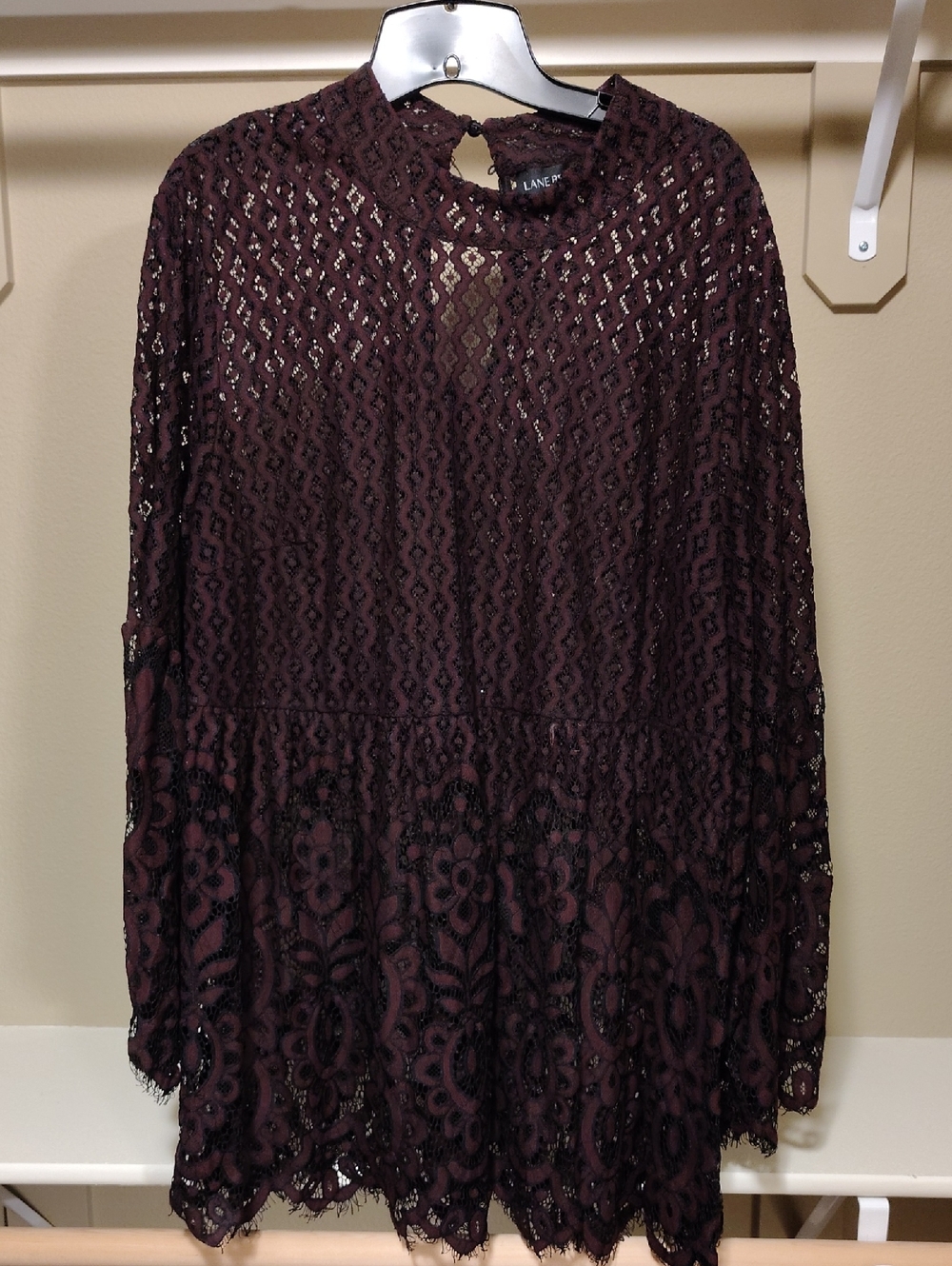 Lane Bryant Plum Lace Peplum Blouse